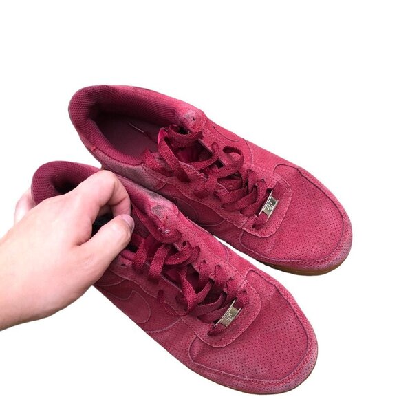 2016 Nike Air Force 1 '07 Suede Deep Garnet' Size 10 - Picture 3 of 10